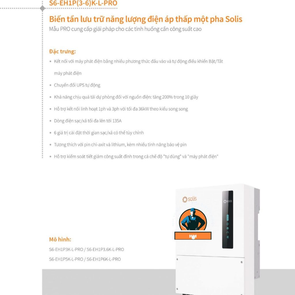 thông tin inverter Solis 1 pha 5kw